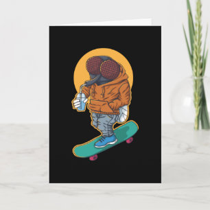 Skateboard Skating Skater Funny Fly Card