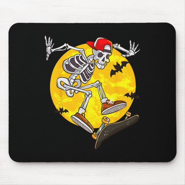 Skateboard Skeleton Funny Halloween Costume Skate  Mouse Pad (Front)