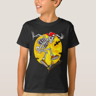 Skateboard Skeleton Funny Halloween Costume Skate  T-Shirt