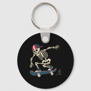 Skateboard Skeleton Halloween Skateboarding Skater Keychain