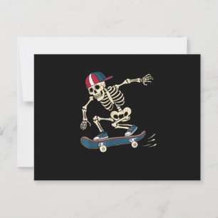 Skateboard Skeleton Halloween Skateboarding Skater Postcard
