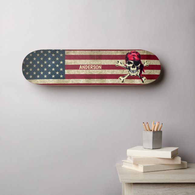 Skateboard Skeleton Pirate Skate (Art mural (Horz))