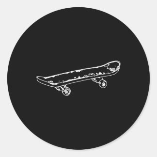 Skateboard Sketch Skater Skateboarder Skateboardin Classic Round Sticker