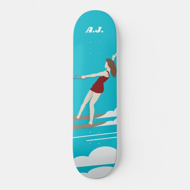 Skateboard Ski nautique de style vintage (Recto)