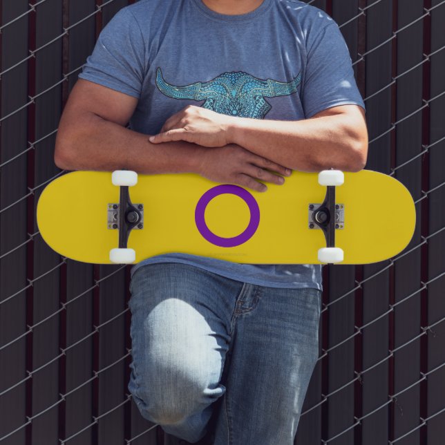 Skateboard SlipperyJoe's Intersex orgueil drapeau jaune fond (Extérieur 3)
