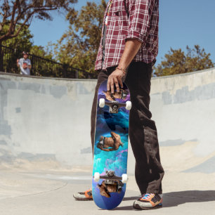 Skateboard SlipperyJoe's Man underwear bulge purple blue abst