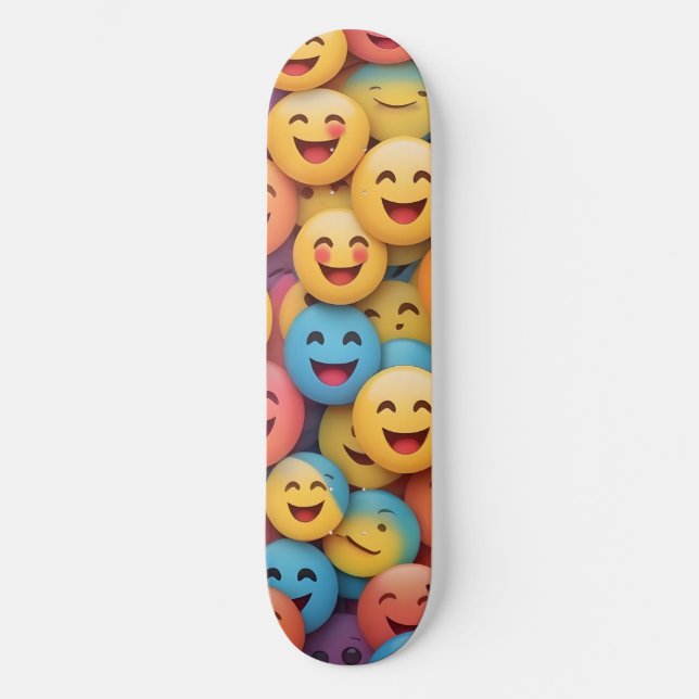 Skateboard Smile coloré Emoji (Recto)
