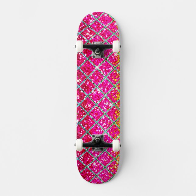 Skateboard Snakeskin rose parties scintillant (Recto)