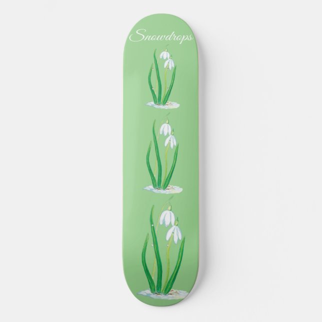 Skateboard Snowdrops (Galanthus nivalis) Personnalisé (Recto)