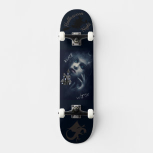 Skateboard Sorcière noire Halloween Night Haunted Photo