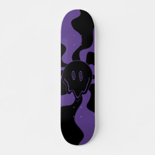 Skateboard Sourire fondu rétro violet et noir