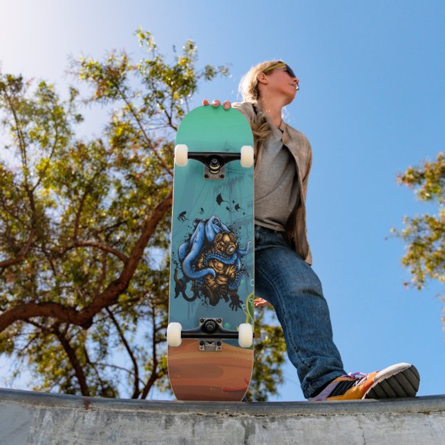 Skateboard Sous l'attaque de pieuvre du séquestre marin (Extérieur 1)