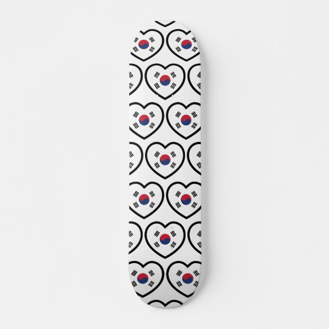Skateboard South Korea Flag Heart (Devant)