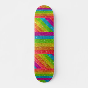 Skateboard Sparkly LGBTQ - Parties scintillant arc-en-ciel Ga