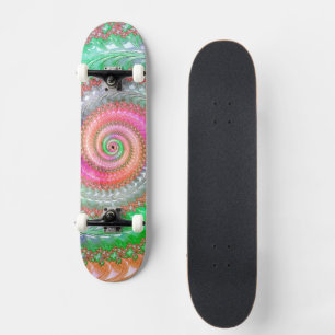 Skateboard Spirale numérique abstraite fractale colorée groov