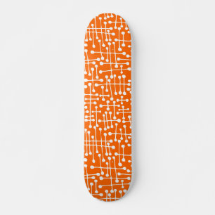 Skateboard Spots connectés - Blanc sur orange