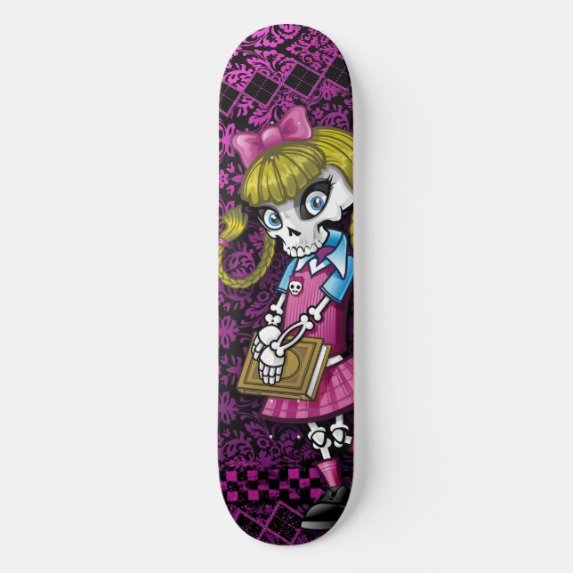Skateboard Squelette d'écolière (Recto)