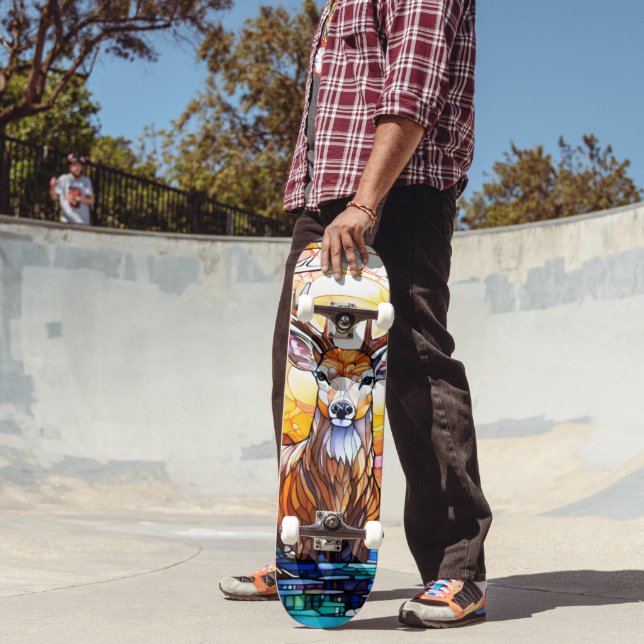 Skateboard Stained Glass Deer (Extérieur 2)