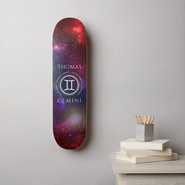 Skateboard Starfield Gemini Twins Western Zodiac (Art mural)