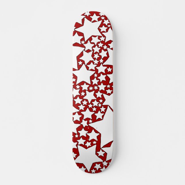 Skateboard Stars, Stars, Stars in Red and White (Devant)