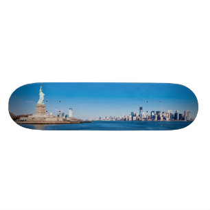 Skateboard Statue de la liberté, du fleuve Hudson et de
