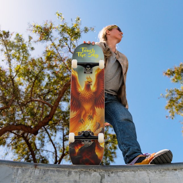Skateboard Stunning Red Phoenix Arising from the Flames (Extérieur 1)