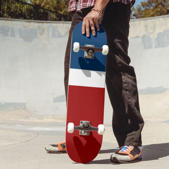 Skateboard Style de bloc de couleur bleu blanc (Créateur téléchargé)