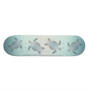 Skateboard Style Plage Tortues Argent