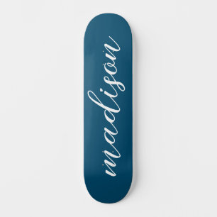 Skateboard Stylish Signature simple Marine Bleu Monogramme