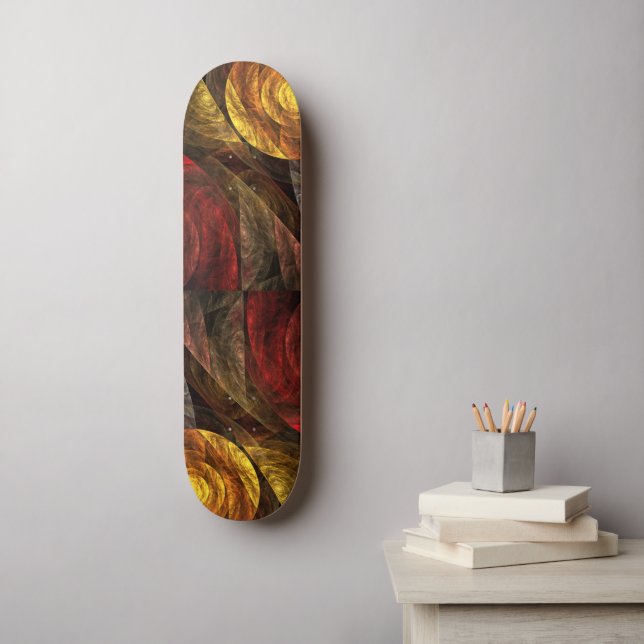Skateboard Sun Flower Floral Moderne Art Motif Abstrait (Art mural)