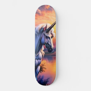 Skateboard Sunset Lake River Unicorn Seven
