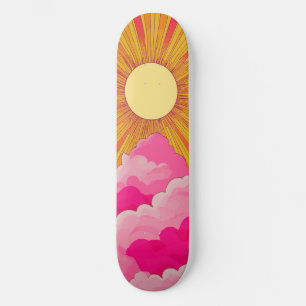Skateboard Sunshine Sunrise Retro les années 70 Boho Yellow R