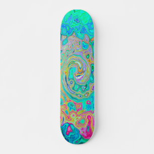 Skateboard Super Abstrait Rainbow Liquid Swirl
