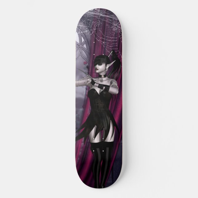 Skateboard Superbe fille Goth toiles & rideaux (Recto)