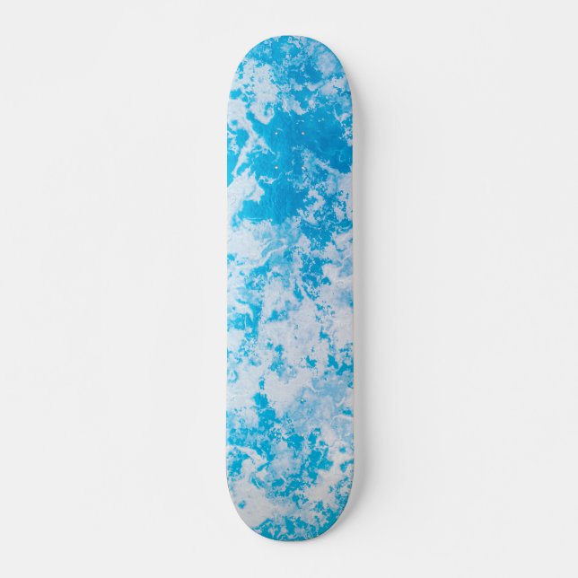 Skateboard Surface de la planète de glace bleue et blanche (Devant)