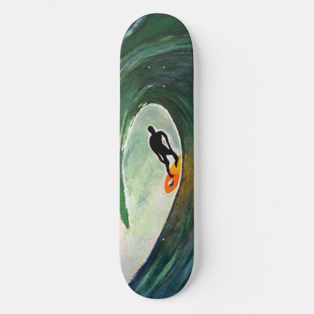 Skateboard Surfer Surf Silhouette Skate Board Design Deck (Recto)