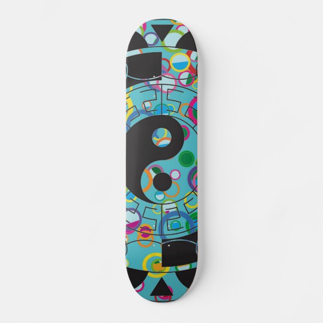 Skateboard Symbole bleu et noir de Yin Yang (Recto)