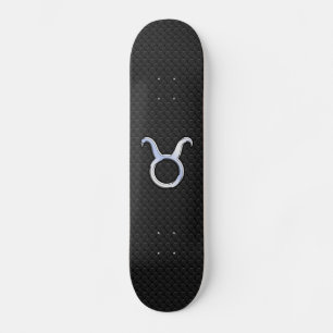 Skateboard Symbole Chrome comme Taurus Zodiac sur la peau de