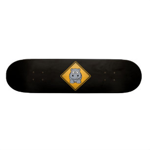 Skateboard Symbole d'avertissement de l'Hippone de dessin ani