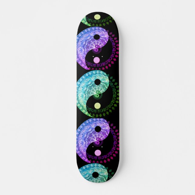 Skateboard Symbole de Harmony and Balance Yin Yang Mandala (Devant)