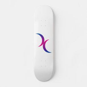 Skateboard Symbole de la fierté bisexuelle de la lune double