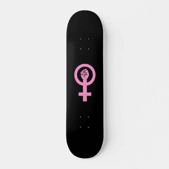 Skateboard Symbole féministe noir (Devant)