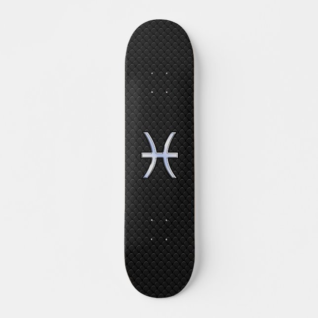 Skateboard Symbole zodiaque Pisces sur le style de peau de se (Devant)