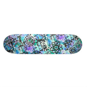 Skateboard Symboles de physique et de maths, geek