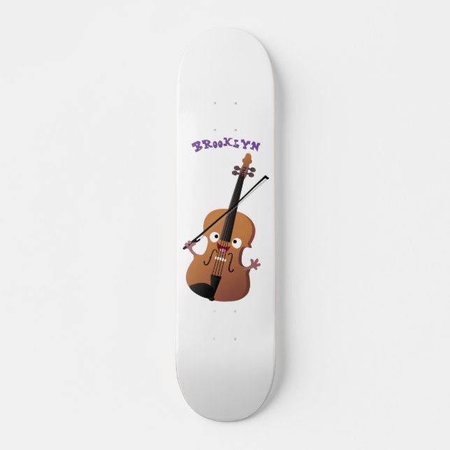 Skateboard Sympa drôle violon personnage de dessin animé (Devant)