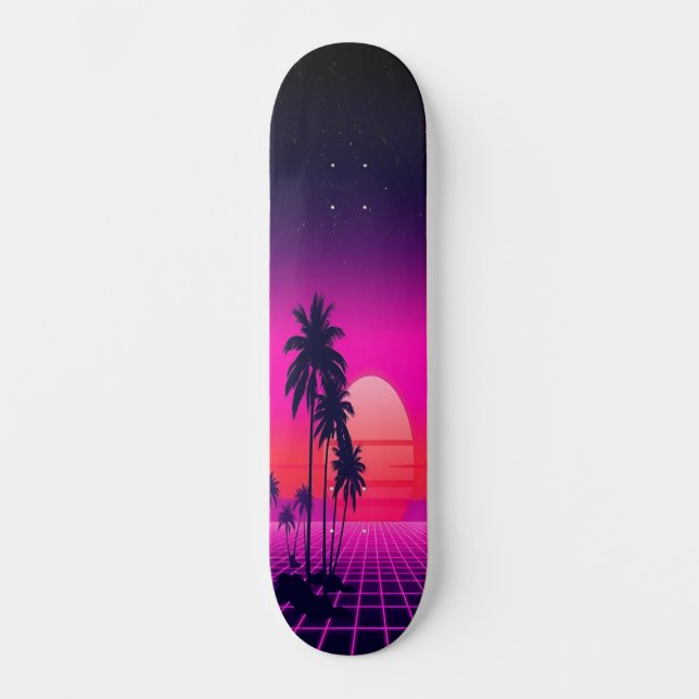 Skateboard Synthwave Sunset : Edition 2 (Recto)