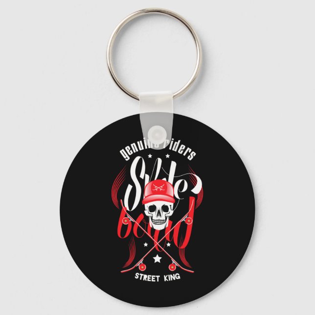 Skateboard T Shirt  Keychain (Front)