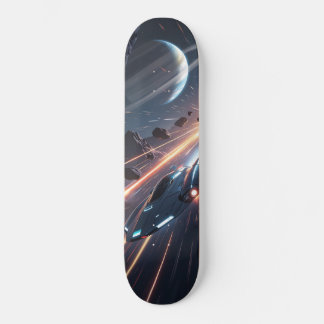 Skateboard Tabla de Skate Aeronave con Meteoritos y Planeta