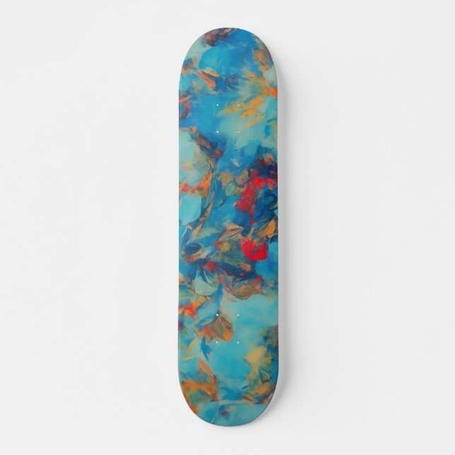 Skateboard Tableau de bord bleu Abstrait (Devant)