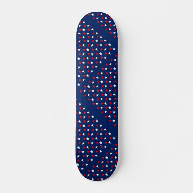 Skateboard Tableau de bord bleu/blanc étoile (Devant)